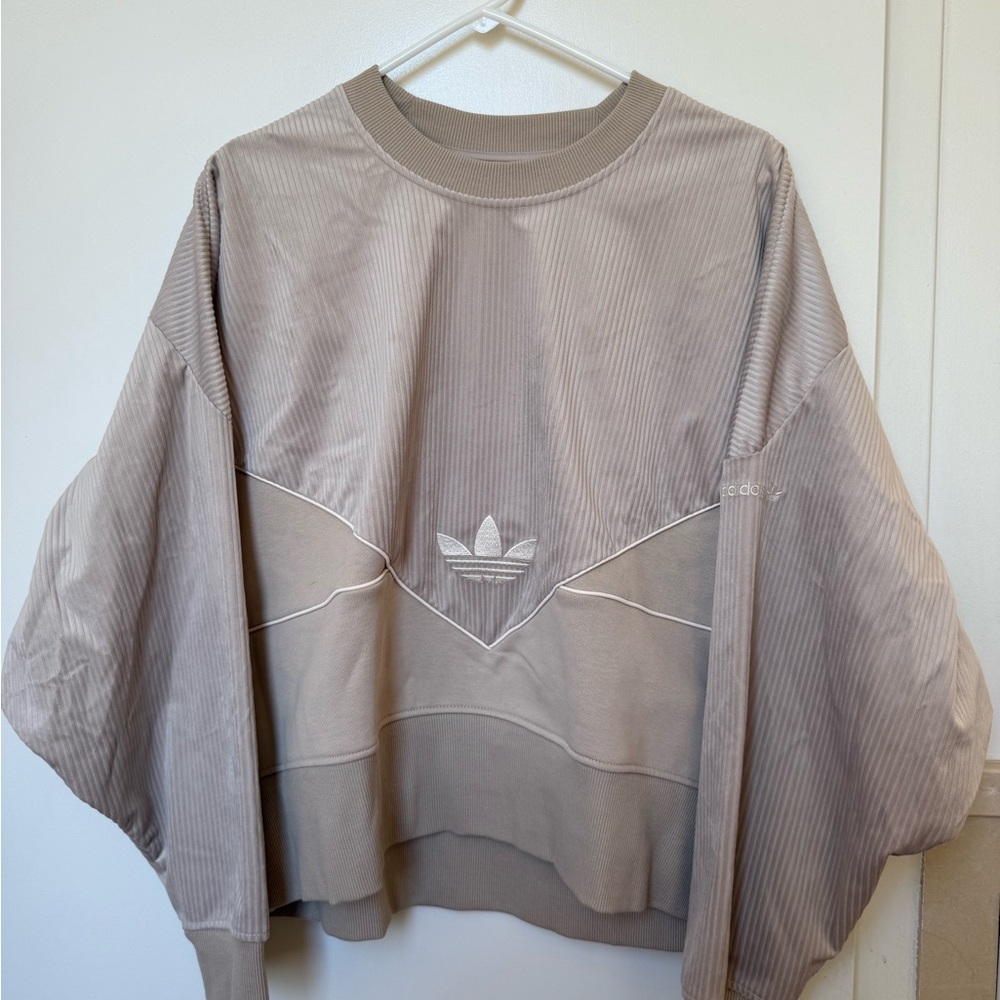 ADIDAS Women’s Size L Oversized Corduroy Mix Sweatshirt